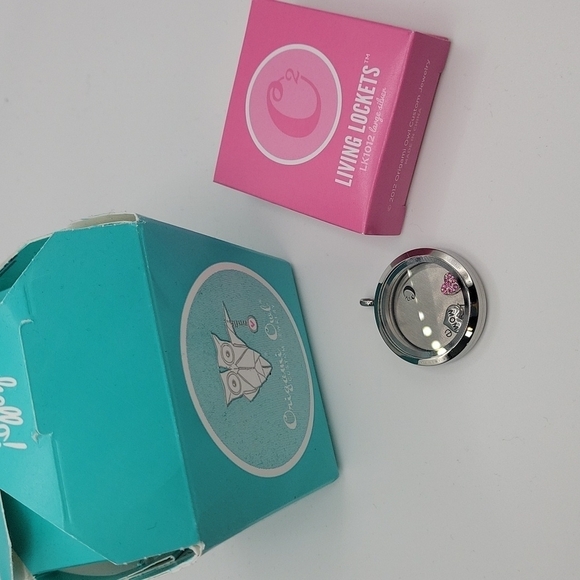 Origami Living Lockets Charm Pendant Necklace with MOM and pink heart - Picture 2 of 8